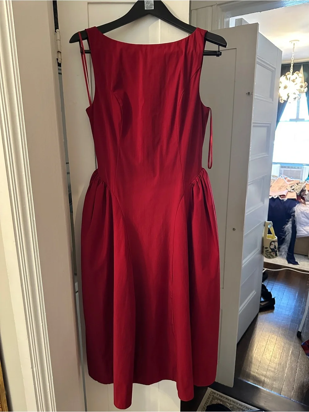 Jewel Badgley Mischka Burgundy Bask Waist Midi Dress - Picture 3 of 8